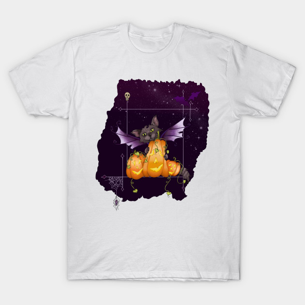 Halloween Cat Fairy Cat All My Pumpkins with Jack o lanterns T-Shirt-TOZ